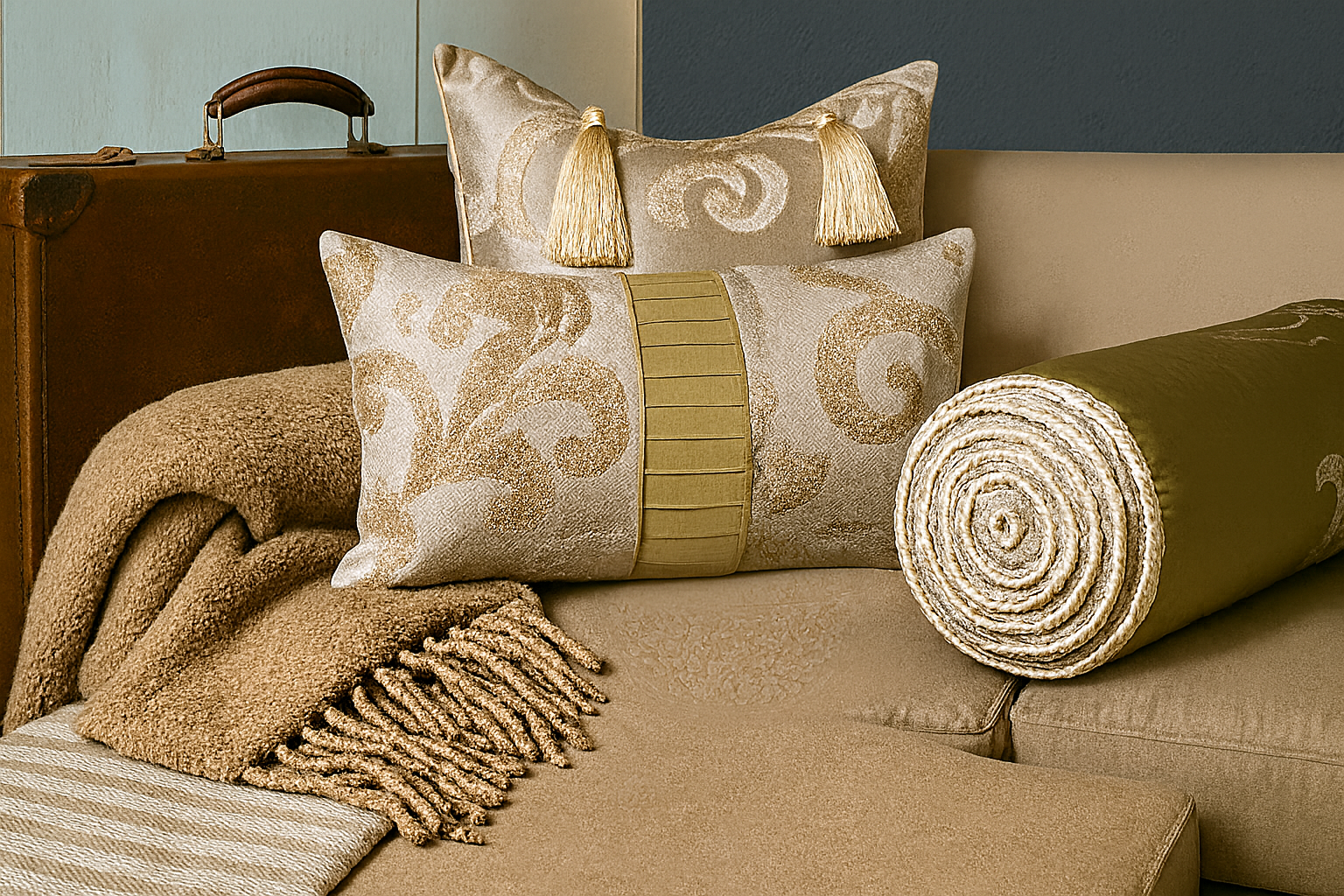 Holiday Fabric Collection Champagne Gold Theme