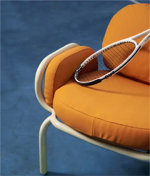 Synthetic leather on an upholstered chair