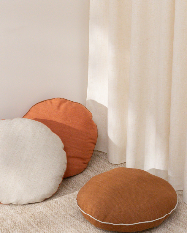 Velvet sofa in a living room